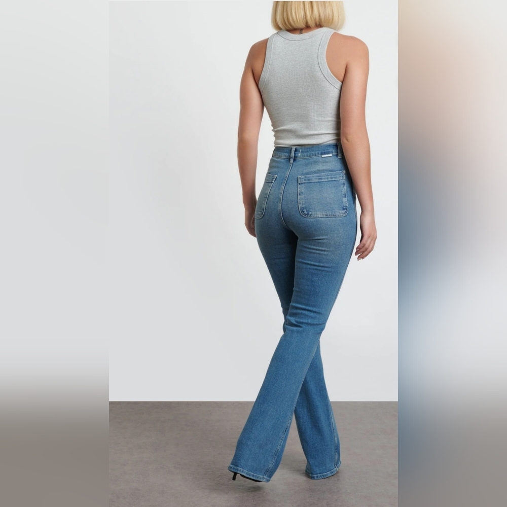 Boyish Denim The Ricky Flare Jean High Rise Light Wash Distressed Size 25 NEW! - Picture 15 of 15